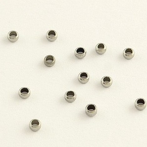 2.5mm (1mm ID) 304 Stainless Steel Crimp Beads