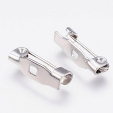 14mm 304 Stainless Steel Non-Locking Brooch Pin Back