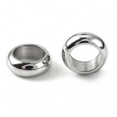 8x2.5mm 304 Stainless Steel Ring Spacer Beads with 5mm hole - Pack of 10