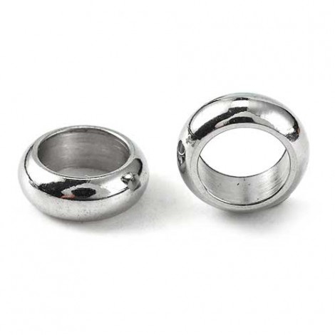 8x2.5mm 304 Stainless Steel Ring Spacer Beads with 5mm hole - Pack of 10