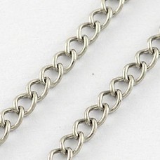 2x3mm 304 Stainless Steel Unsoldered Fine Cable Chain