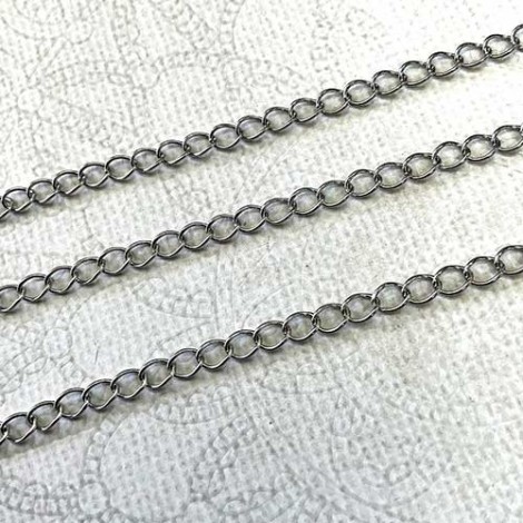4.0x3.5mm 304 Stainless Steel Soldered Open Curb Chain - 10 metre length 4.0x3.5mm 304 Stainless Steel Soldered Open Curb Chain - 10 metre length