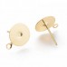 10mm 304 Gold Stainless Steel Flat Pad Earposts with Loop - Pack of 5 Pair