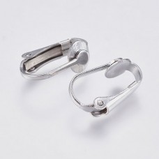 16x7mm 304 Stainless Steel Clip-on Earrings