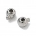 4x3x2.5mm (Hole Size 1mm) 304 Stainless Steel Push Button Crimp Beads - Pack of 10