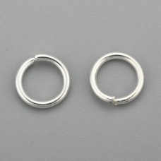 7mm OD (5mm ID) 18ga Silver Plated 304 Stainless Steel Open Round Jumprings - Pack of 50