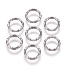7mm OD (5.5mm ID) 18ga 304 Stainless Steel Soldered Closed Jumprings - Pack of 50
