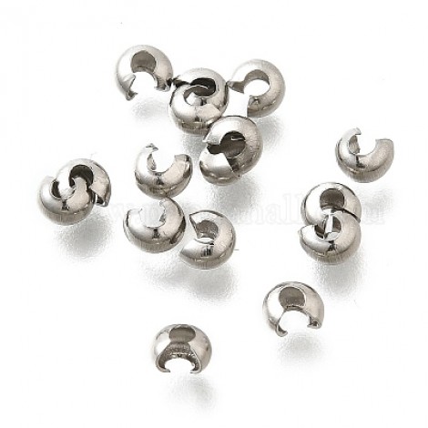 4x3.5mm 304 Stainless Steel Crimp Covers - Pack of 50
