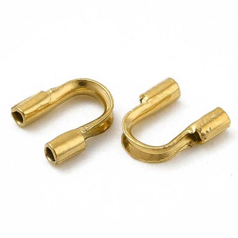 5x4.5x1.2mm (0.7mm ID) Dk Gold Plated 304 Stainless Steel Medium Wire Guardians - Pack of 50