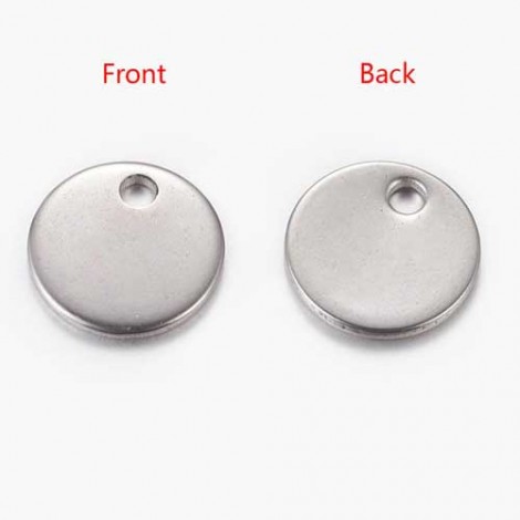 8mm Flat Round Stainless Steel Blank Drops