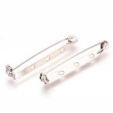 38-40mm 304 Stainless Steel Locking Brooch Pin Back