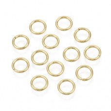7mm OD (5mm ID) 18ga 18K Gold Plated 304 Stainless Steel Open Round Jumprings - Pack of 50