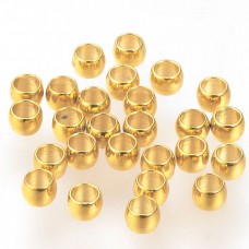 3x2mm 24K Gold Plated 304 Stainless Steel Rondelle Beads w-1.8mm hole - Pack of 50