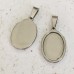 13x18mm ID Stainless Steel Oval Cabochon Pendant Setting with Bail - Each
