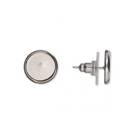 10mm ID 304 Surgical Stainless Steel Earpost Settings with Clutch