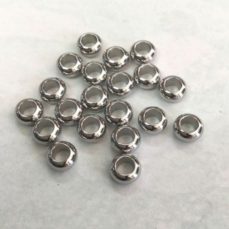 6x3.5mm Stainless Steel Rondelle Spacer Beads with 3mm hole