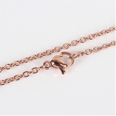 17in (43cm) 1.9mm Rose Gold Plated Stainless Steel Necklace Chain
