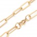 15.5x6mm, 45cm Gold 304 Stainless Steel Paperclip Necklace Chain with Lobster Clasp