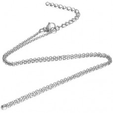1.6mm 55cm (21.6in) Stainless Steel Cable Necklace Chain with Clasp