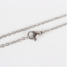 3mm 60cm 304 Stainless Steel Cross Cable Necklace Chain with Clasp