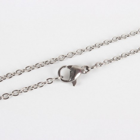 3mm 60cm 304 Stainless Steel Cross Cable Necklace Chain with Clasp