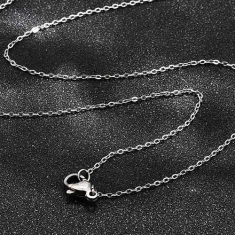 2mm 45cm Stainless Steel Cable Necklace Chain with Clasp - Pack of 2