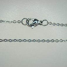 18in 2mm 304 Stainless Steel Fine Cable Chain Necklace