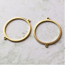 20mm Raw Brass Circle Connector Links with 2 Loops