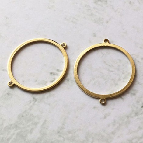 20mm Raw Brass Circle Connector Links with 2 Loops