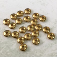 6x3mm (1mm ID) Raw Brass Rondelle Spacers