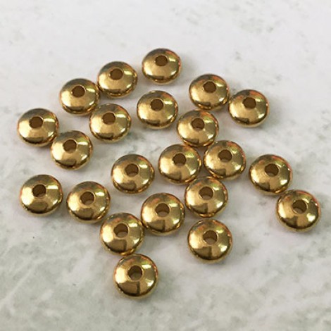 6x3mm (1mm ID) Raw Brass Rondelle Spacers