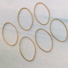 27x15mm Raw Brass Oval Shaped Connector Links