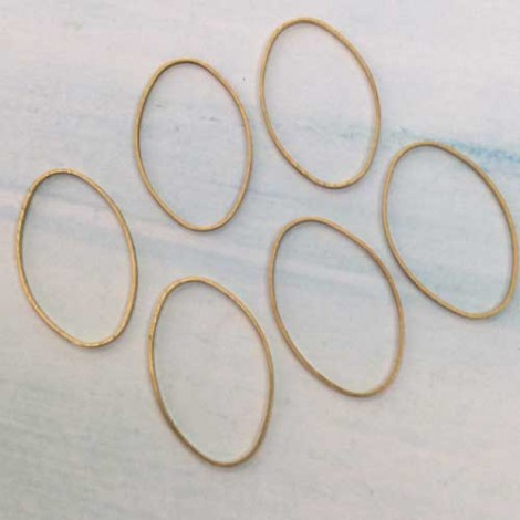 27x15mm Raw Brass Oval Shaped Connector Links - Pack of 5