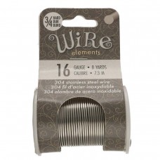 16ga Beadsmith Tarnish Resistant 304 Stainless Steel 3/4 Hard Wire - 8yd (7.3m)