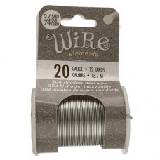 20ga Beadsmith Tarnish Resistant 304 Stainless Steel 3/4 Hard Wire - 15yd (13.7m)