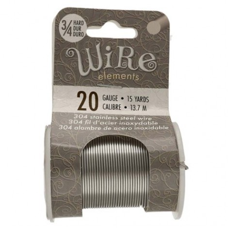 20ga Beadsmith Tarnish Resistant 304 Stainless Steel 3/4 Hard Wire - 15yd (13.7m) 20ga Beadsmith Tarnish Resistant 304 Stainless Steel 3/4 Hard Wire - 15yd (13.7m)