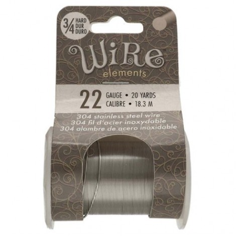22ga Beadsmith Medium Temper Craft Wire - 304 Stainless Steel - 20yd (18.2m)
