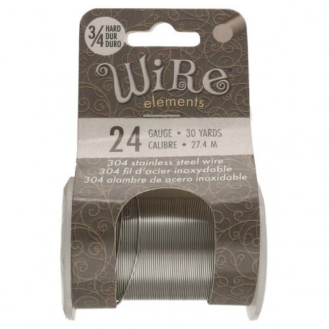 24ga Beadsmith Tarnish Resistant 304 Stainless Steel 3/4 Hard Wire - 30yd (27.4m) 24ga Beadsmith Tarnish Resistant 304 Stainless Steel 3/4 Hard Wire - 30yd (27.4m)