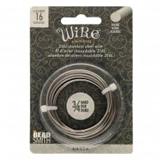 16ga 316L Beadsmith Wire Elements Stainless Steel Dead Soft Wire - 2 metre coil