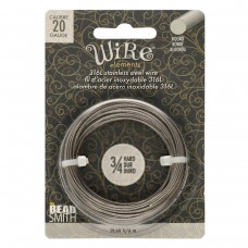 20ga 316L Beadsmith Wire Elements Stainless Steel Dead Soft Wire - 6 metre coil