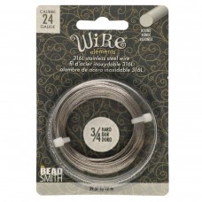 24ga (0.5mm) 316L Beadsmith Wire Elements Stainless Steel Dead Soft Wire - 12 metre coil