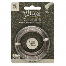 26ga 316L Beadsmith Wire Elements Stainless Steel Dead Soft  Wire - 15 metre coil