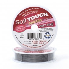 Soft Touch .010" Satin Silver Beading Wire - 100ft (30.48m)