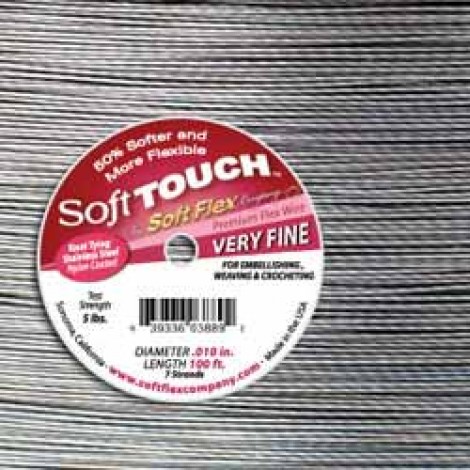 Soft Touch .010" Satin Silver Beading Wire - 100ft
