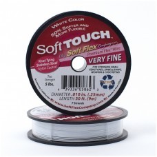 .010" Soft Touch 7 Strand Premium Beading Wire - White - 30ft (9.1m)