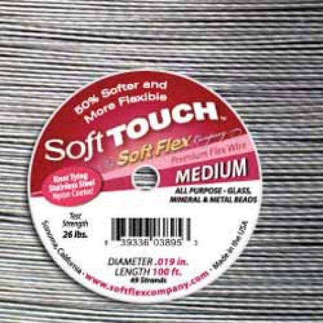 Soft Touch .019" Satin Silver Beading Wire - 100ft