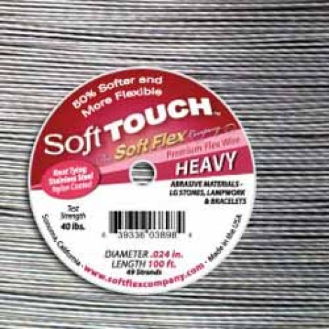 Soft Touch .024" Satin Silver Beading Wire - 100ft