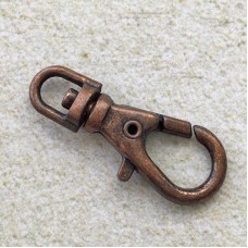 23x8mm Antique Copper Plated Swivel Clips - Pack of 4