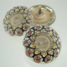 22mm Czech Glass Pink Garland Buttons