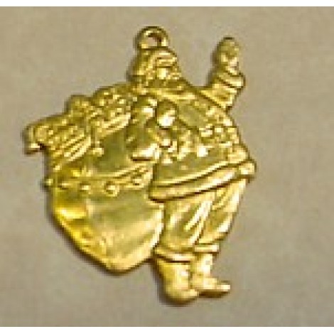 Santa (Finely Detailed) Brass charm